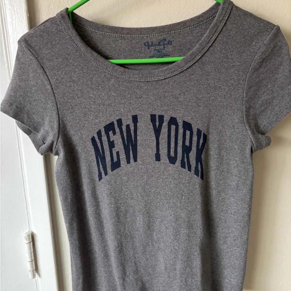 Brandy Melville Blue Fitted Short Sleeve Tee